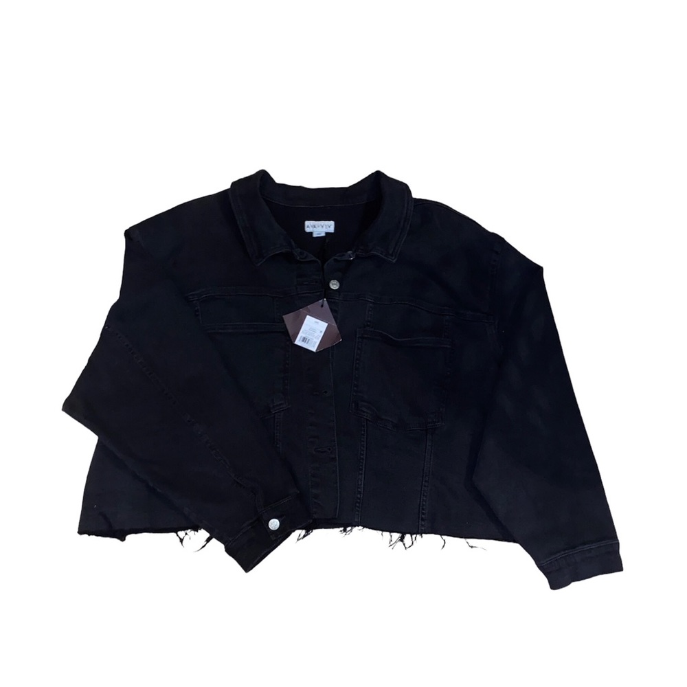 NWT Women's Plus Size Cropped Denim Jacket Size 4X